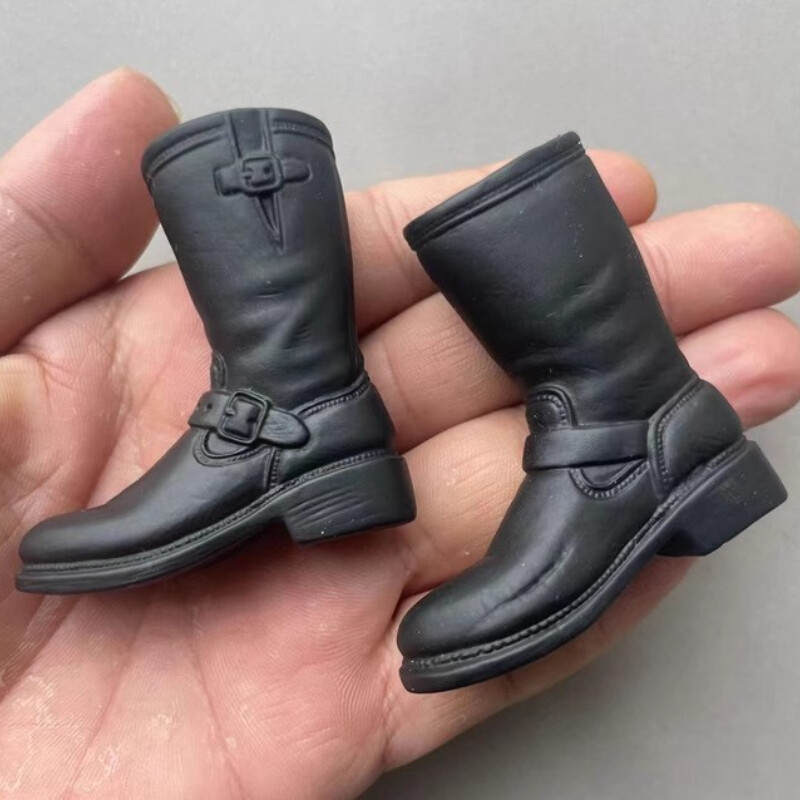 1:6 Scale Black Hollow Boots Shoes Model 12 Inch Male Soldier Action Figure Body