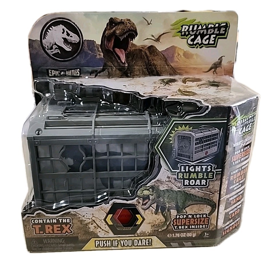 Jurassic World Captivz Epic Battles T-Rex Rumble Cage Lights and Sounds NEW