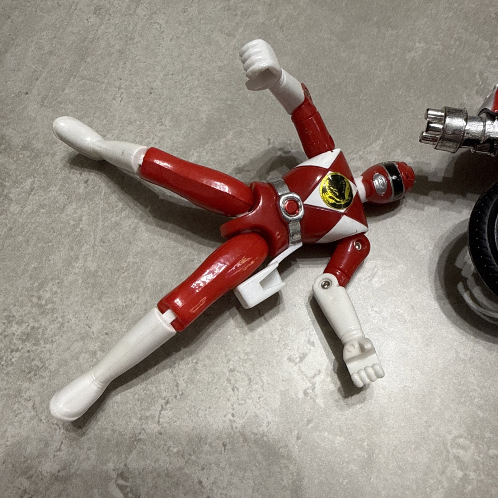 Mighty Morphin Power Rangers Tyranosaurus Battle Bike w Red Ranger Figure 1993
