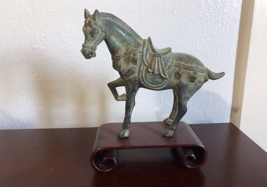 Antique gorgeous Brass horse statue
