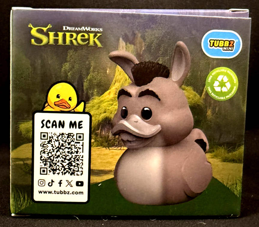 Mini Tubbz – Donkey – Shrek – Dream Works – Rubber Duck – Approx 2&Prime; High