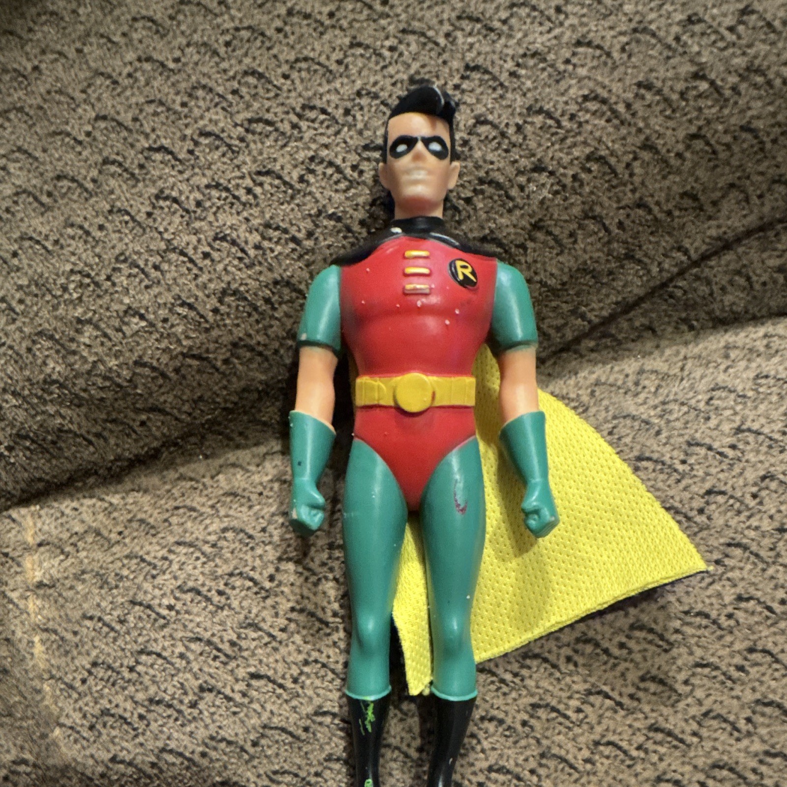 Batman Robin Action Figure w/ Cape Red/Green/Yellow/Black Plastic/Fabric