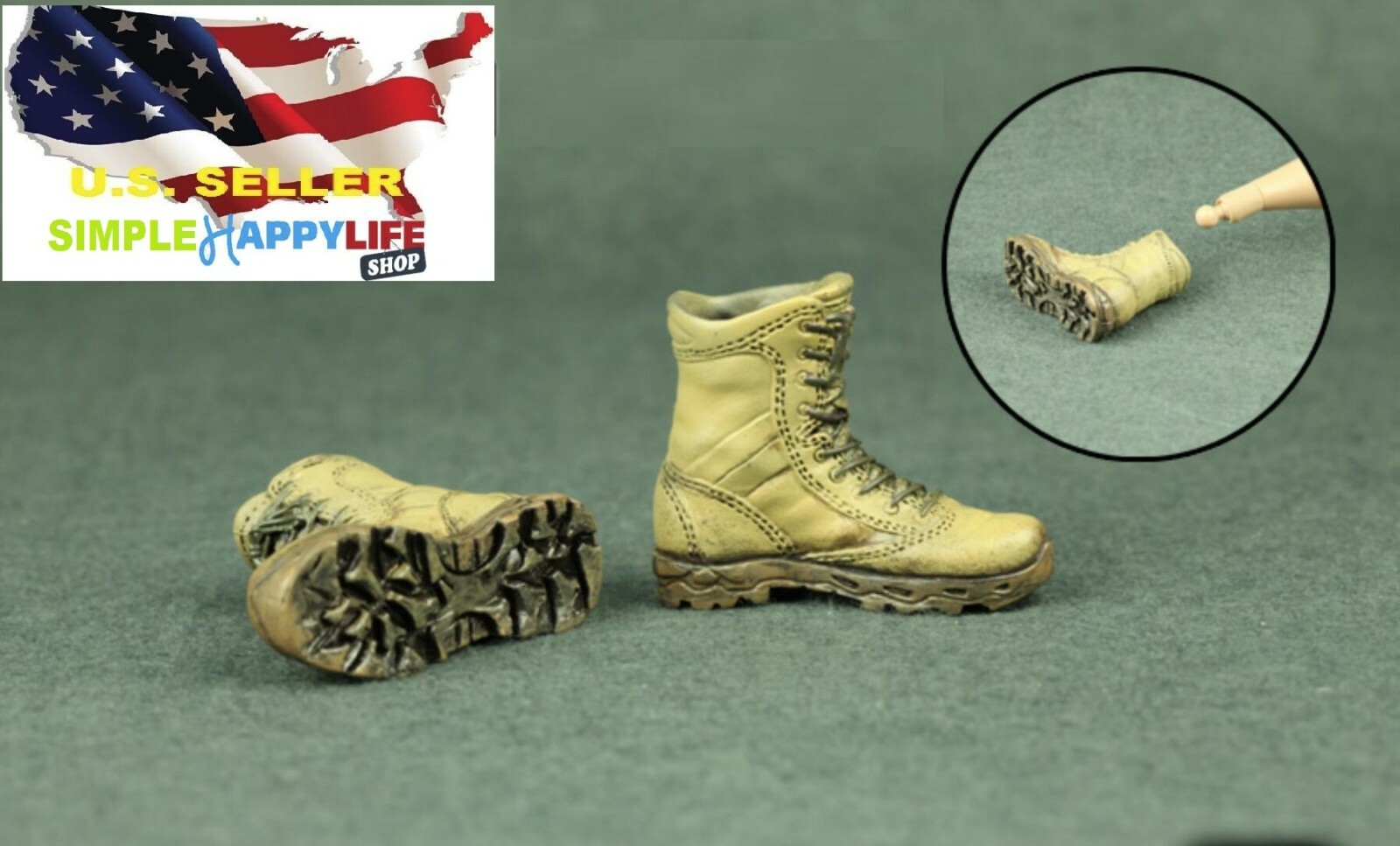 1/6 Combat Tactic Sand Boots for 12&Prime; male figure Hot toys Phicen ganghood ❶USA❶