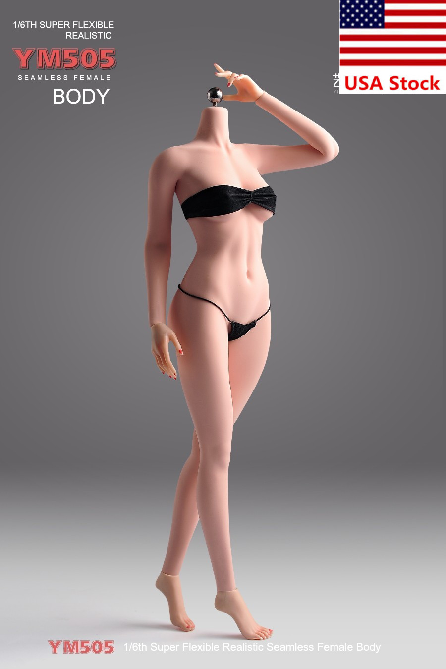 US YM505 1/6 Female Pale Large Breast Flexible Body&Details For 12 »Figure Toy