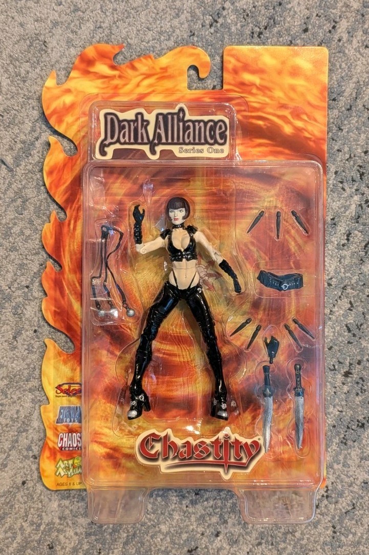Dark Alliance Series One Chastity Action Figure Chaos Comics 2001 Sealed 7&Prime; New