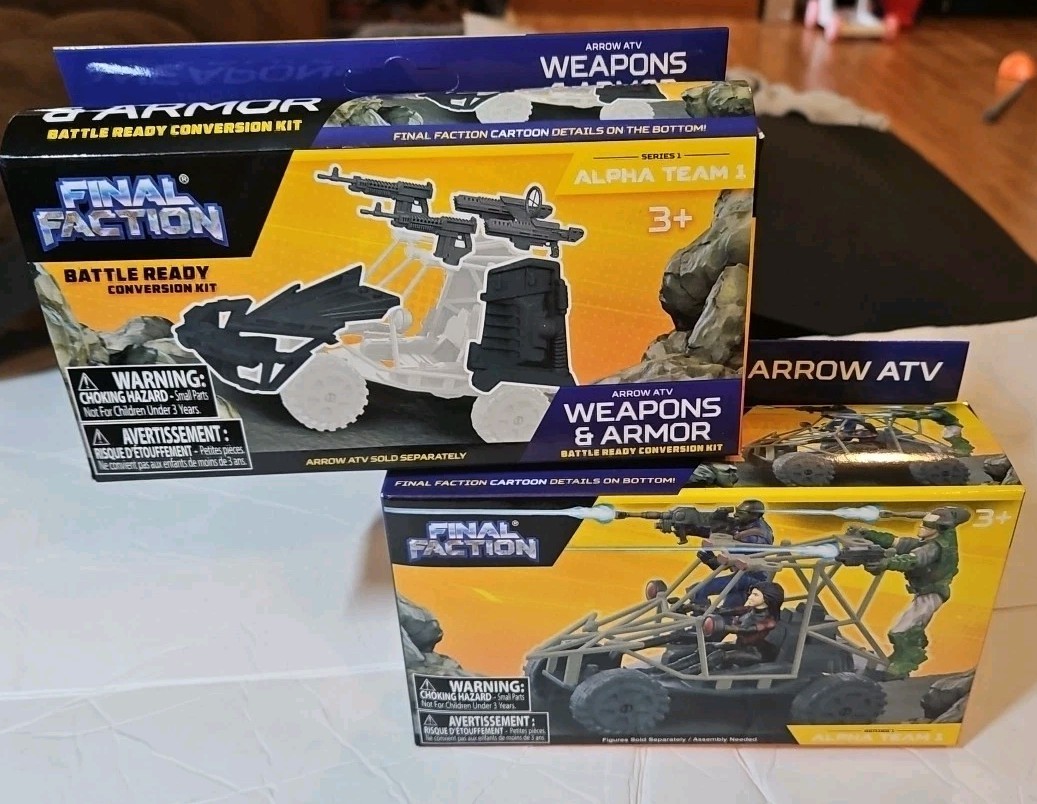 Final Faction Alpha Team SERIES 1 ARROW ATV + Armor Kit NEW 2 Pack Lot