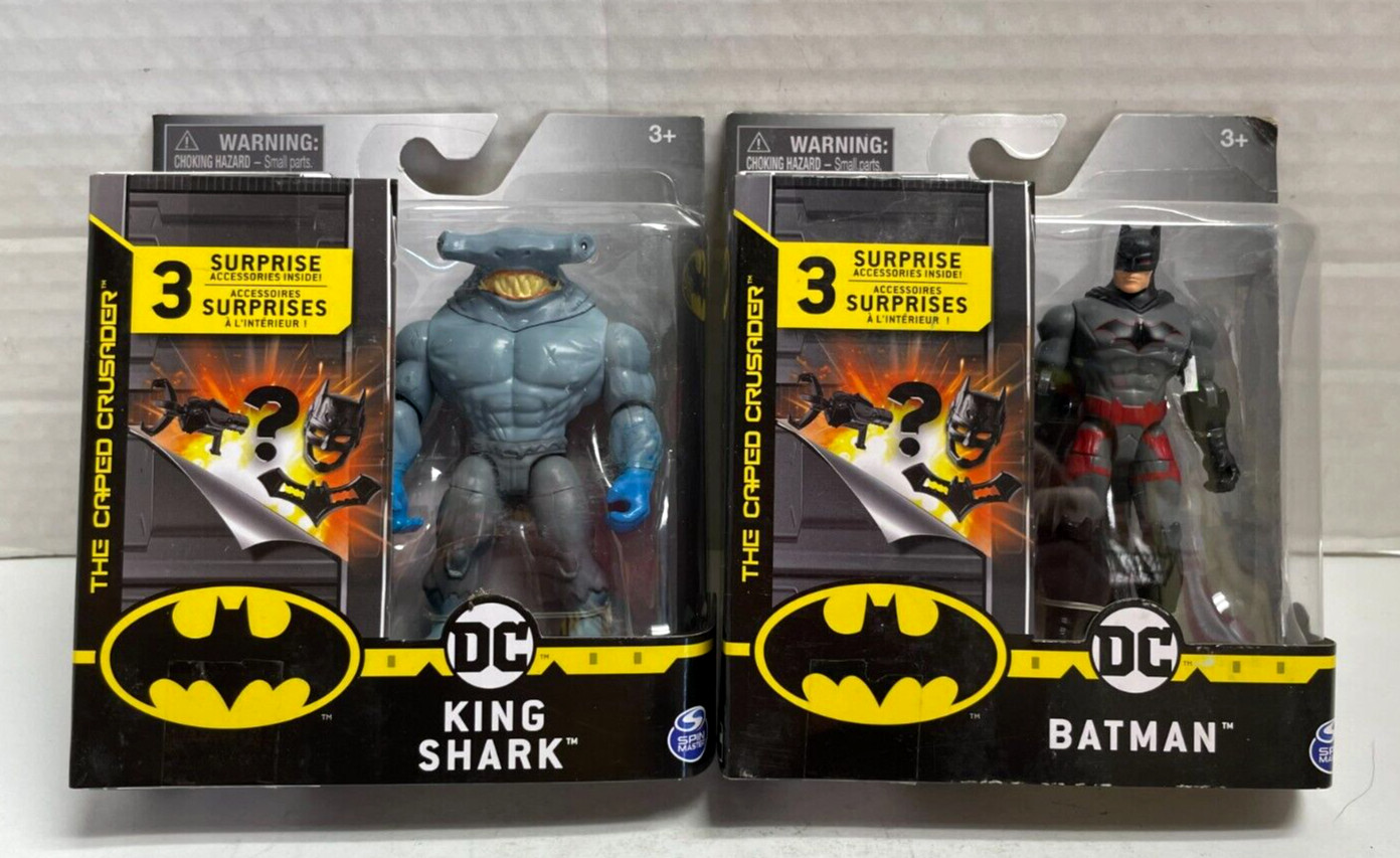 DC Caped Crusader KING SHARK/BATMAN 3.75&Prime; Jointed Action Figures MOC 2021