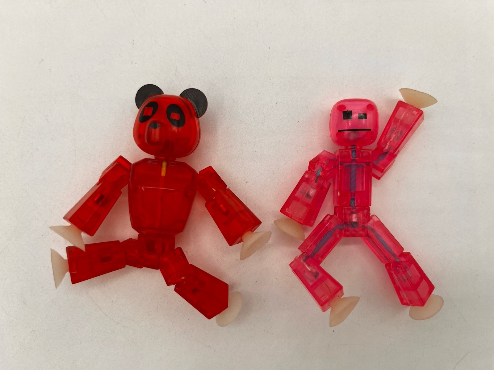 Stikbot Clear Red Translucent Red String Action Figure And Red Panda Lot Of 2