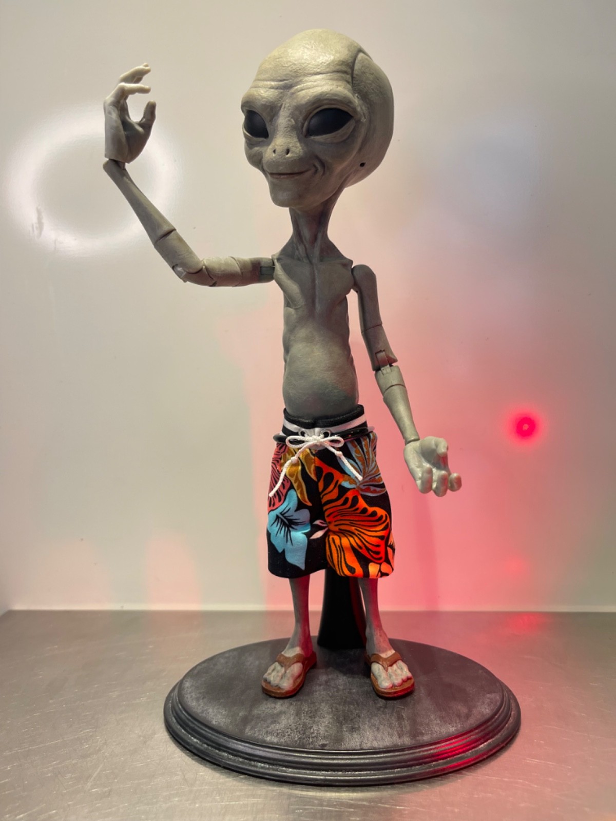 1:6 Scale Custom Grey Vacation Alien Figure 10&Prime; inch Area 51 UFO Art Statue OOAK