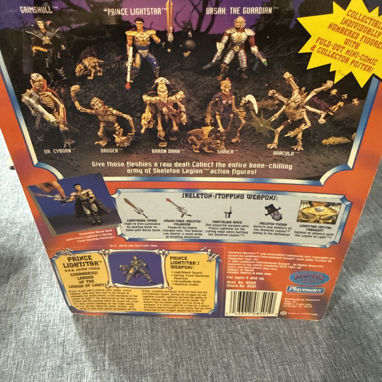 Vintage 1994 Playmates Skeleton Warriors Prince Lightstar Figure Sealed New