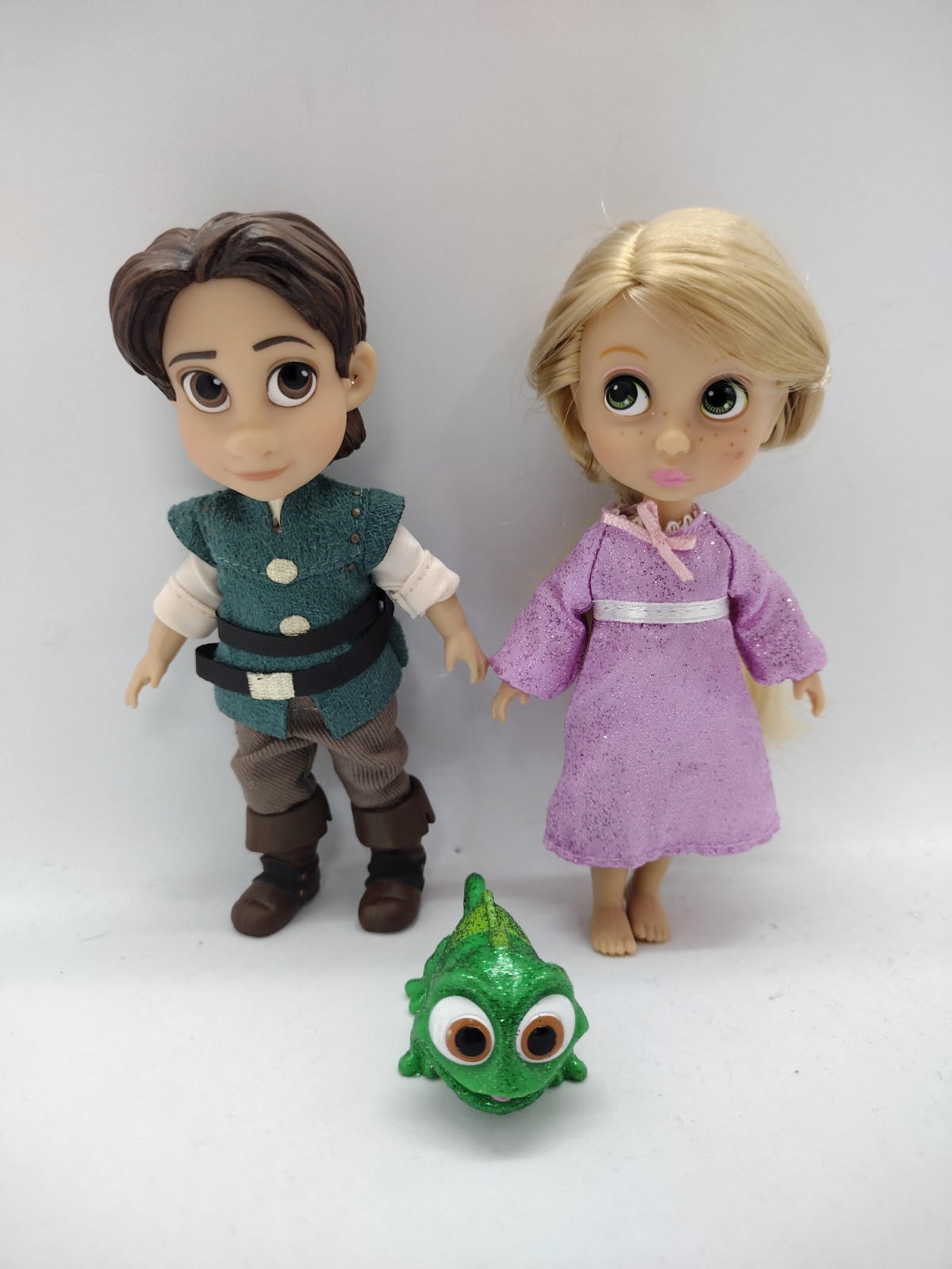 DISNEY STORE Animators Collection Lot Flynn Rider Rapunzel 5&Prime; toddler doll set