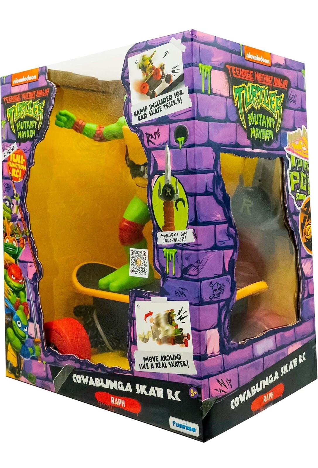 Raphael Cowabunga Skate RC – Imitates Real Skate Tricks – 2.4 Ghz Remote Control