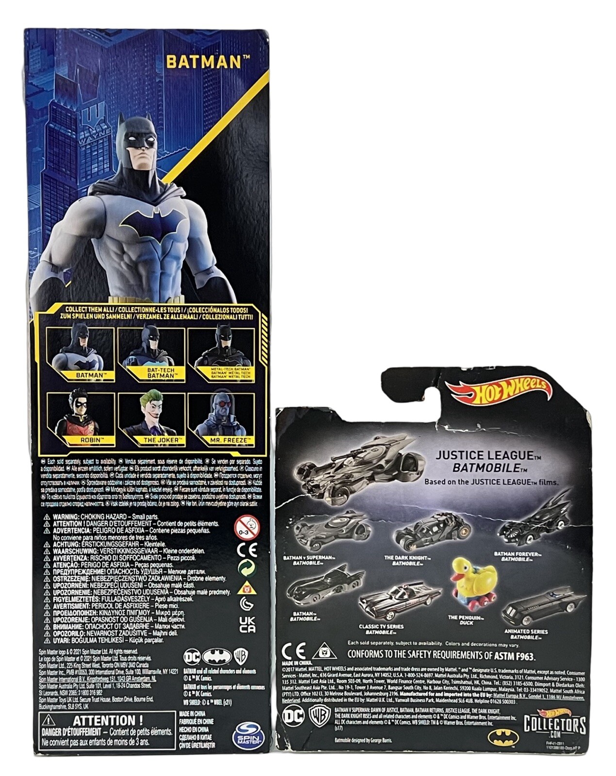 Batman Action Figure, Batmobile Toy & Thermos Batman Funtainer Water Bottle 12oz