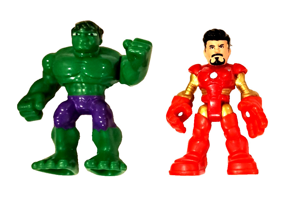 Imaginext / Playskool Marvel Hulkbuster, Hulk, Ironman Super Hero Toys VG Used