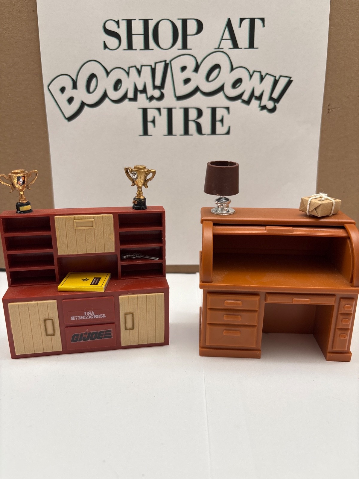 GI Joe Parts lot. GI Joe scale office furniture for custom design. unique. NICE!