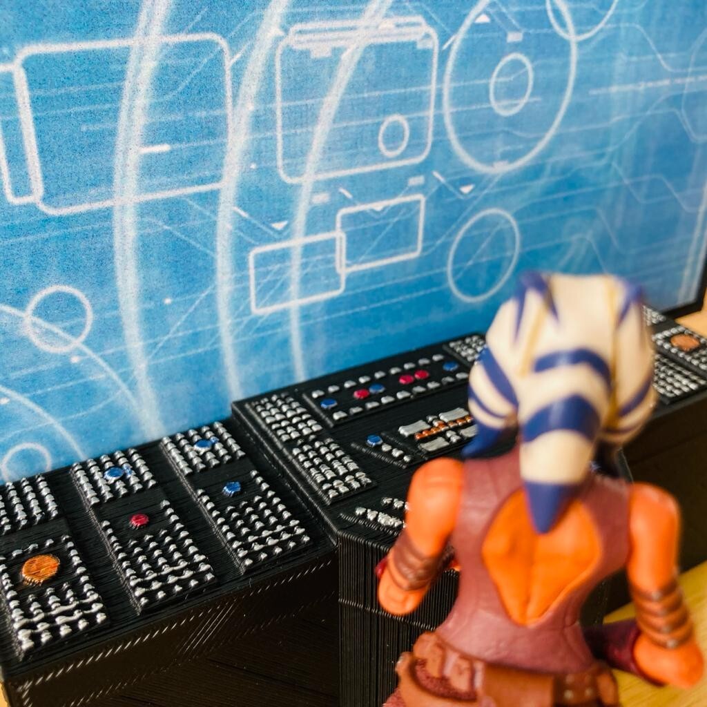 Custom Sci-Fi Tactical Screen / Computer for 3.75 IN (1:18) Figure Diorama
