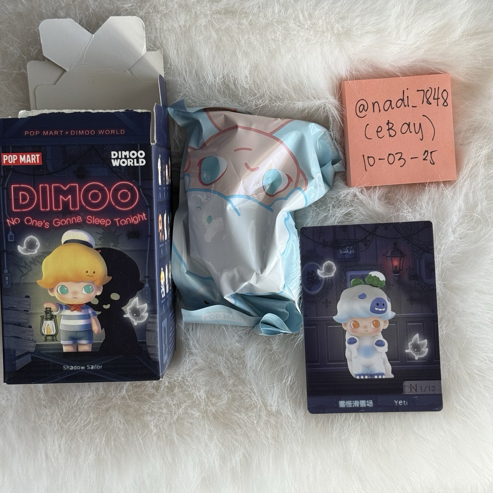 authentic popmart dimoo no one&rsquo;s gonna sleep tonight – yeti (sealed bag)