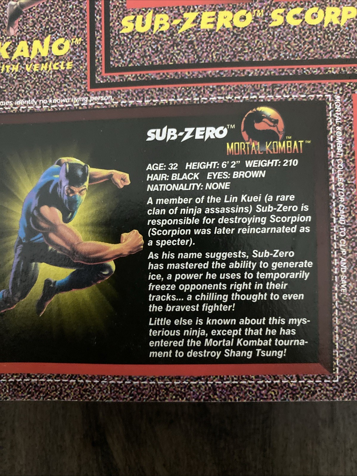 Mortal Kombat Sub-Zero Spring Action Ice Fist 1994 Vintage Movie Toy Hasbro READ