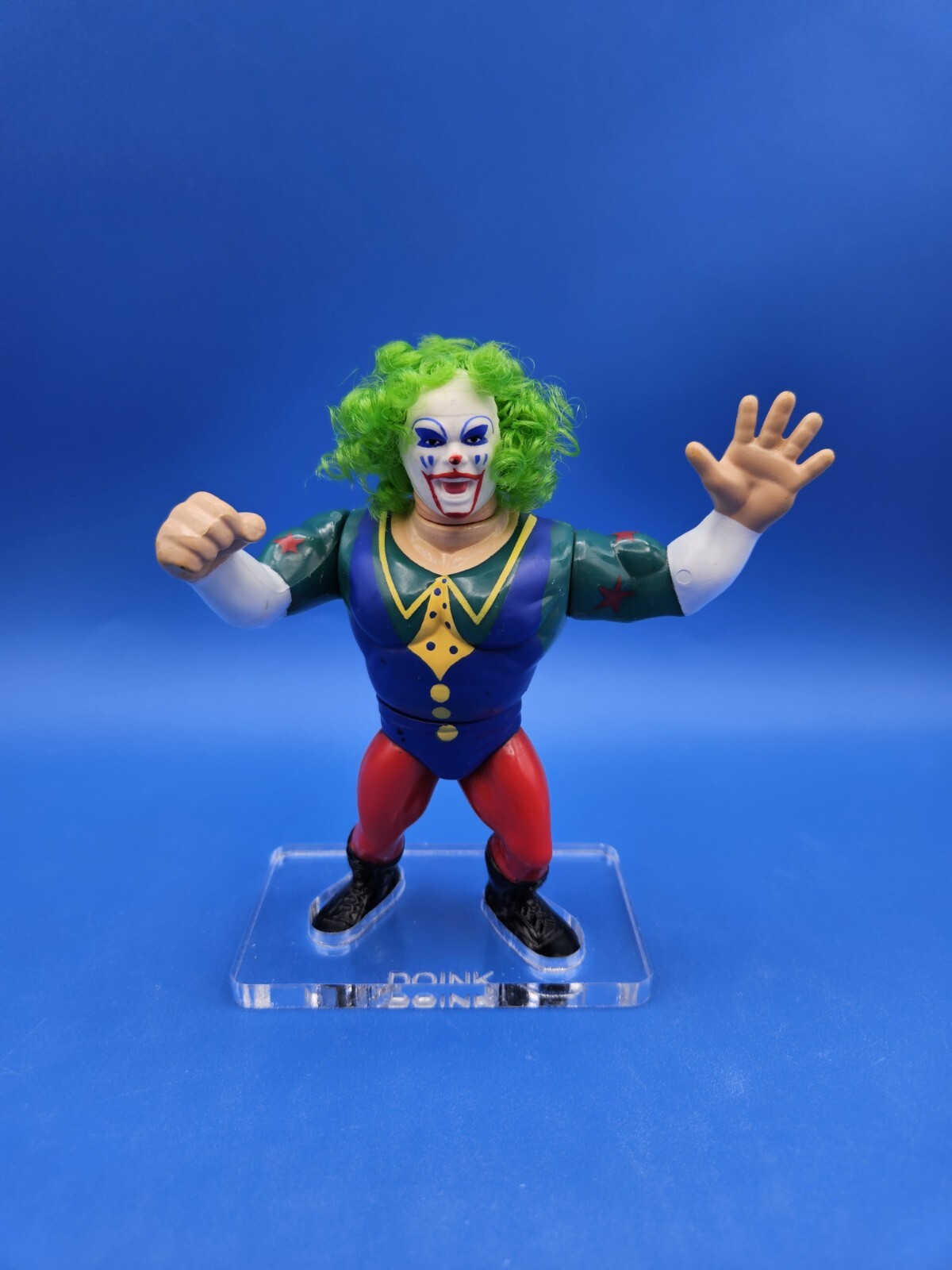 1994 WWF Hasbro Series 9 Doink the Clown Acrylic Base * NO Toy Included *