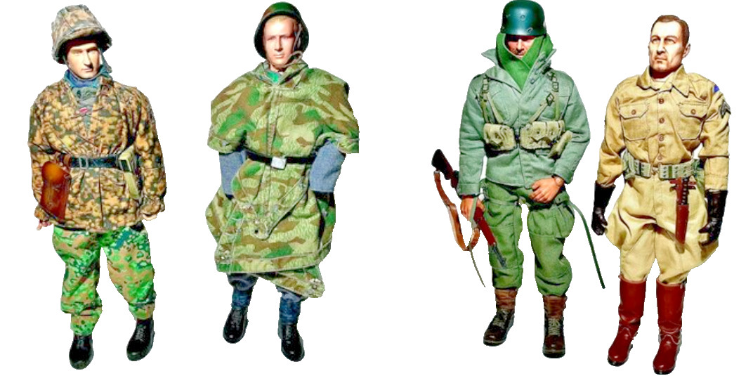 4 x Action Figures & (3) Dragon Models & (1) Blue Box, 1/6 Scale