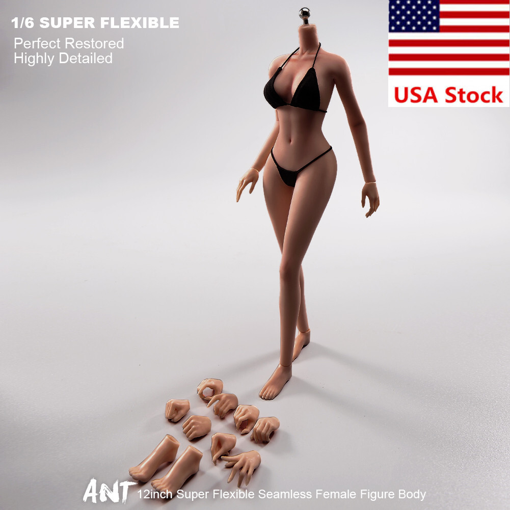 1/6 Female Black Skin Medium Breast Flexible Seamless Body 12 »Action Figure