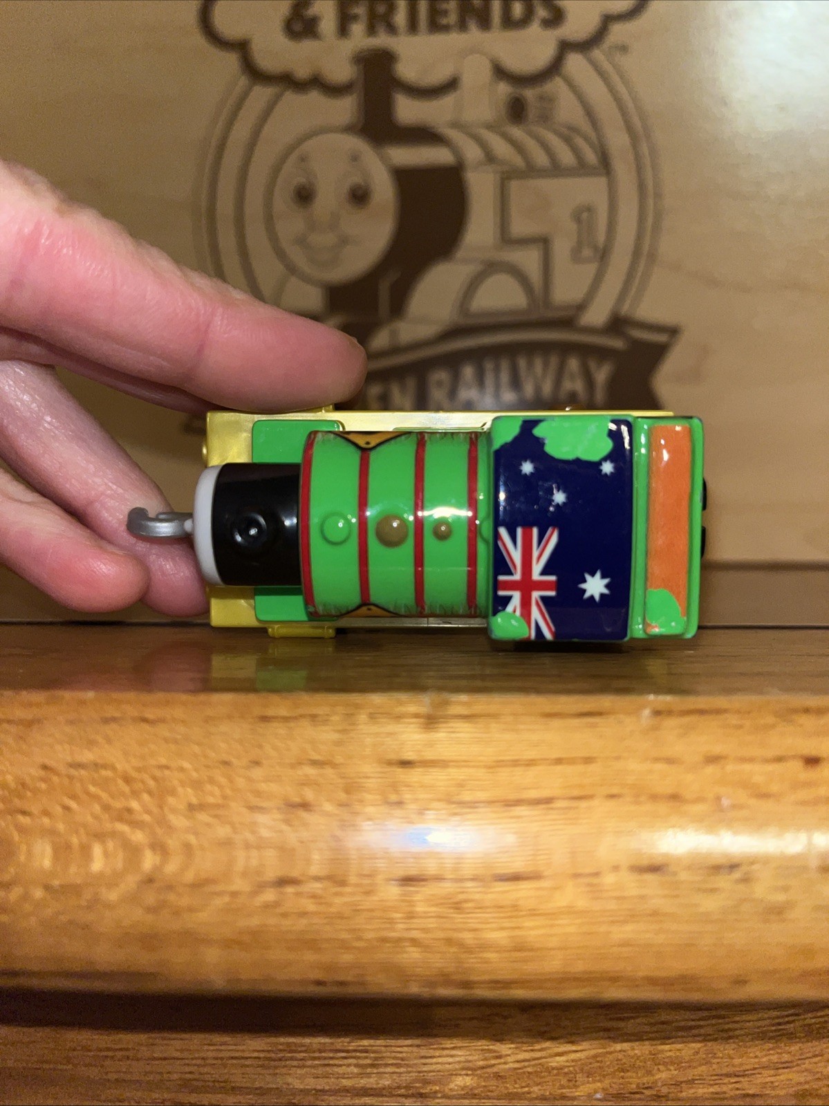 PERCY Australia! THOMAS FRIENDS TRAIN TRACKMASTER DIECAST PUSH ALONG – PLAYWORN