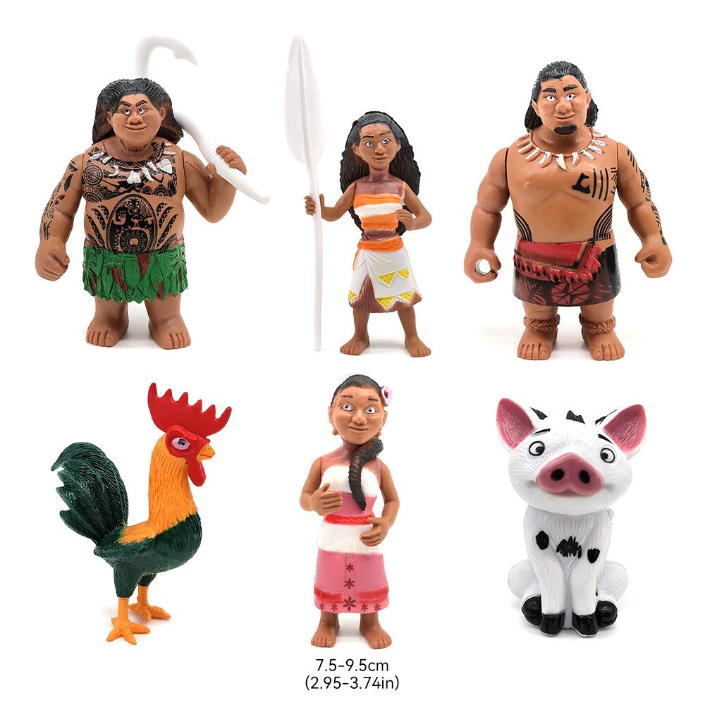 Moana Figures Maui Hei Hei Pua Playset Toy Doll PVC Birthday Cake Topper Decor