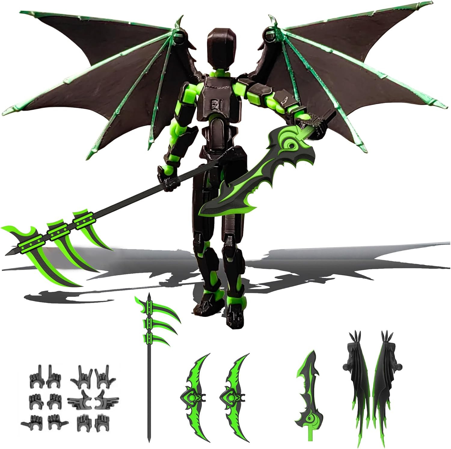 T13 Action Figure Set,Dummy 13,Articulated Robot with Demon Wings