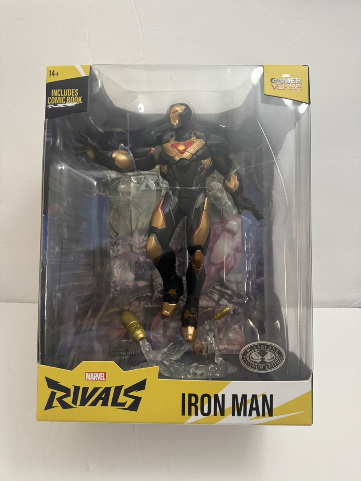McFarlane Marvel Rivals Iron Man PLATINUM EDITION CHASE Black Gold Statue NEW