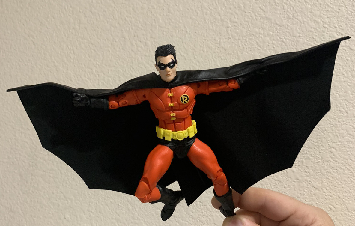 Custom Mcfarlane Batman Robin Tim Drake Wired Cape dc multiverse not fIGURE