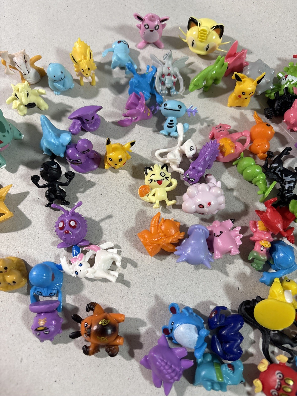 Pokemon Miniature Mini Tiny Figures Lot of 82 Toys Assorted 1 Inch Tall