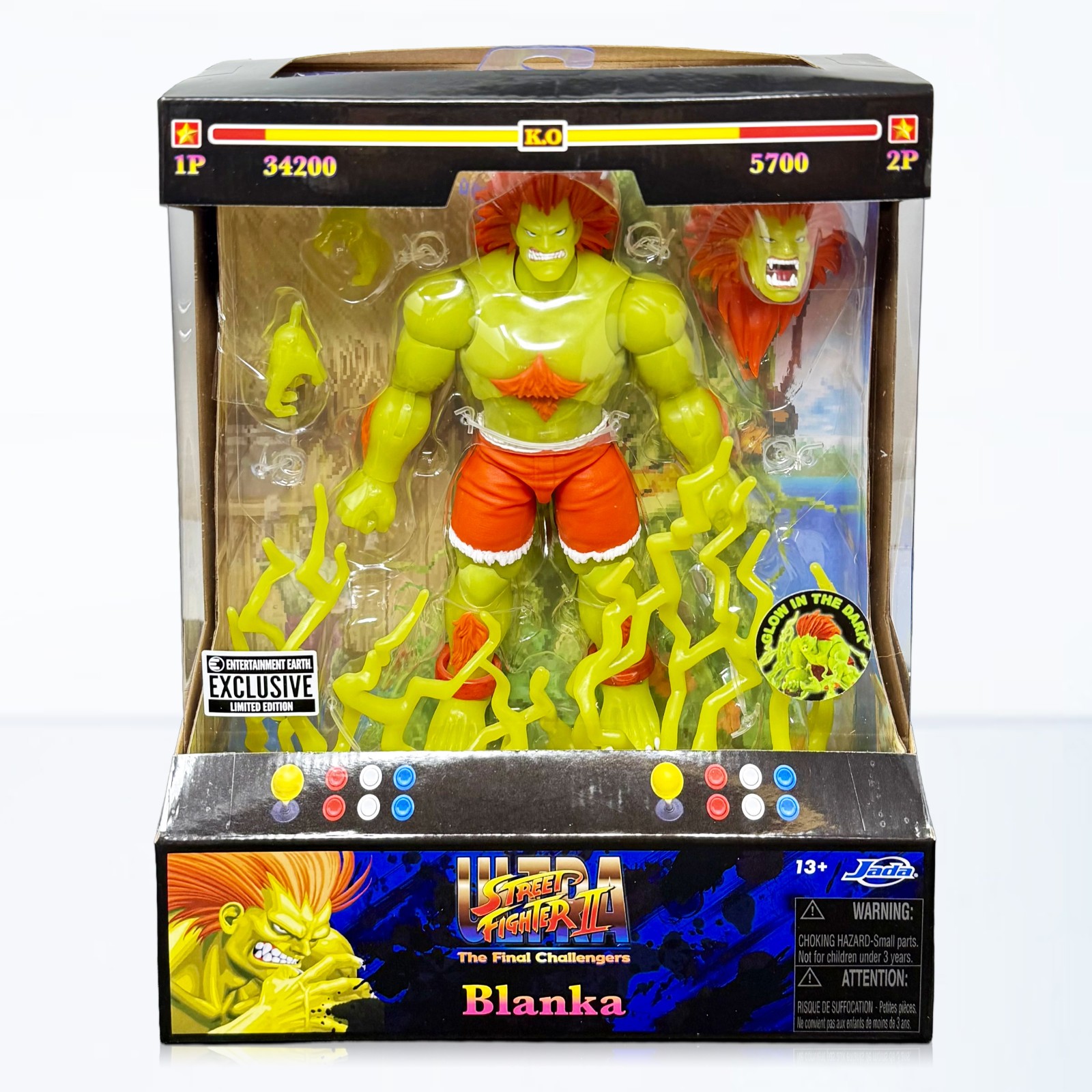 Jada Toys Exclusive Street Fighter II Blanka Glow-in-the-Dark Figure In Stock