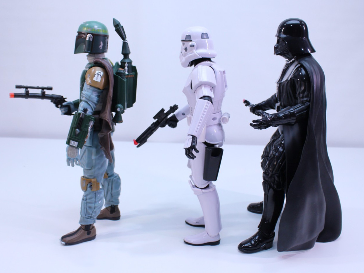 Disney Store Star Wars Action Figure Dolls Darth Vader Storm Trooper Boba Fett
