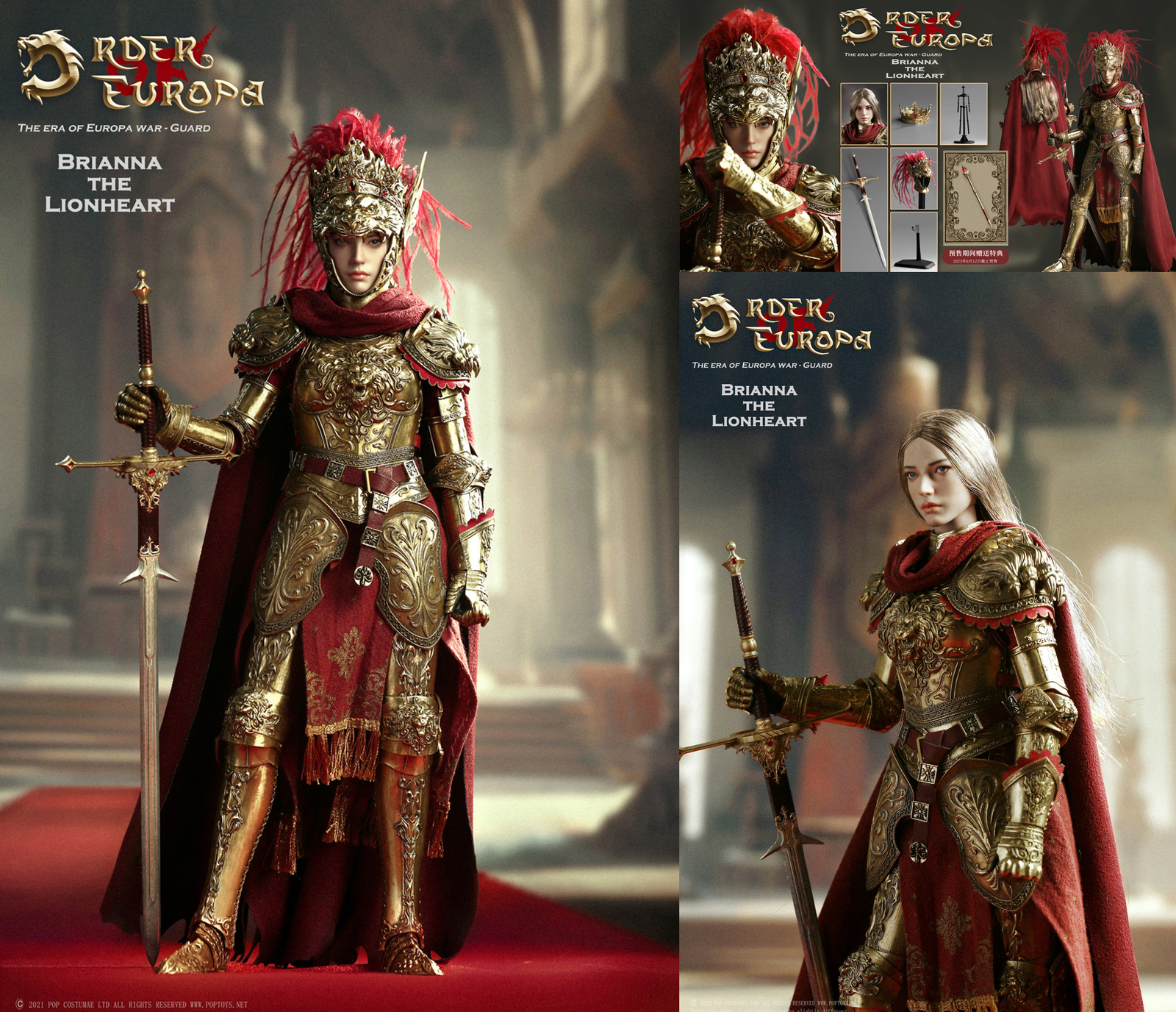 POPTOYS ALS-020 1/6 Europa Saga – Queen Lionheart Action Figure Model In Stock