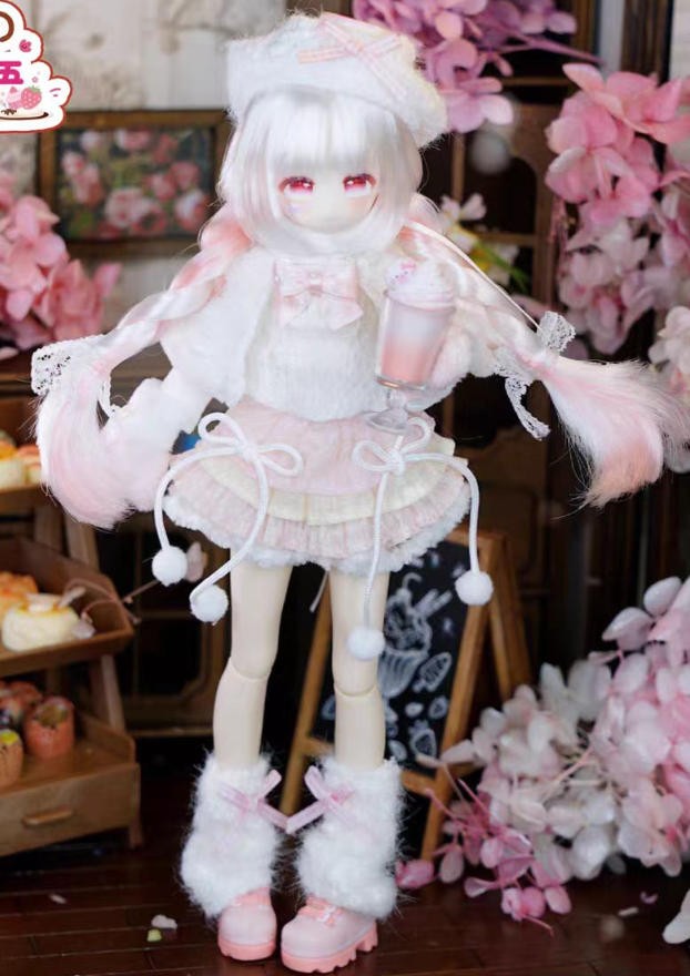 Momotale Strawberry Chocolate Secret Milk Tea 8.6In Bjd Action Figure In Stock