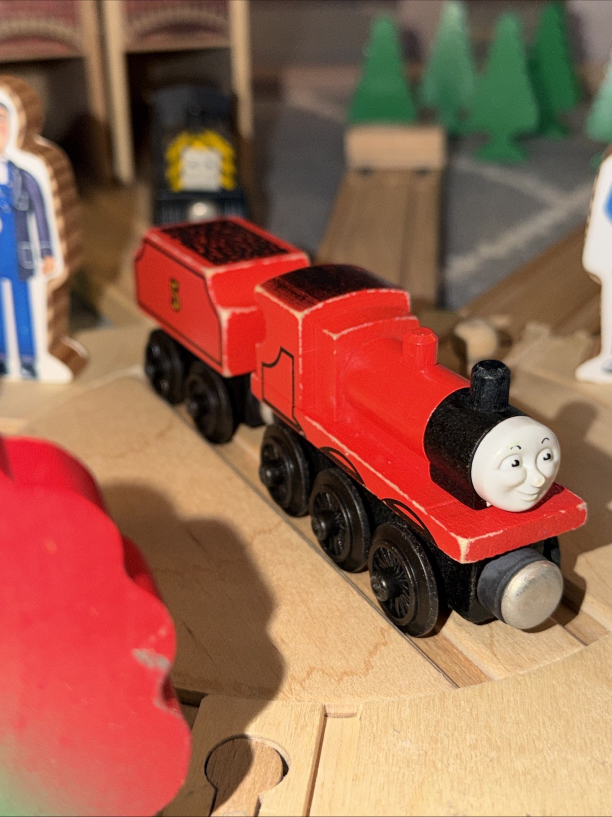 100 Piece SET ! THOMAS FRIENDS TRAIN WOODEN RAILWAY 1992 , #99402 !