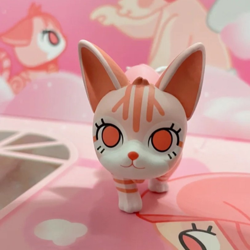 AUTHENTIC KENNYSWORK MOLLY CAT WORLD SET (PINK) LIMITED EDITION ART TOY