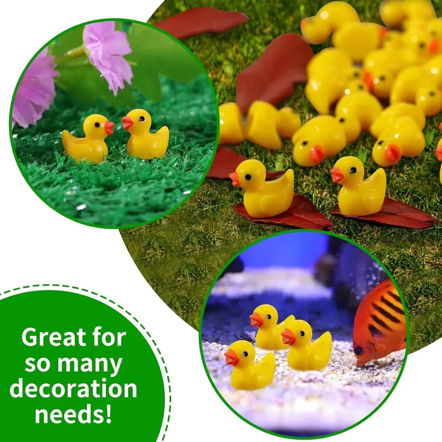 50/100/200Pcs Mini Resin Ducks Tiny Figures for DIY, Party, Micro Decor Crafts