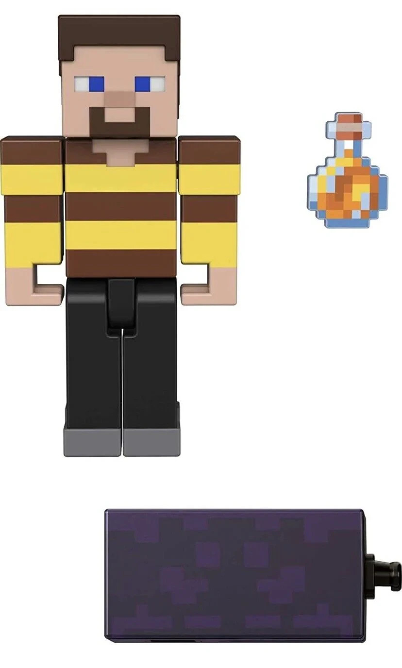 Minecraft Build-a-Portal Action Figure: BEE SHIRT STEVE (w/ Potion) HDV17