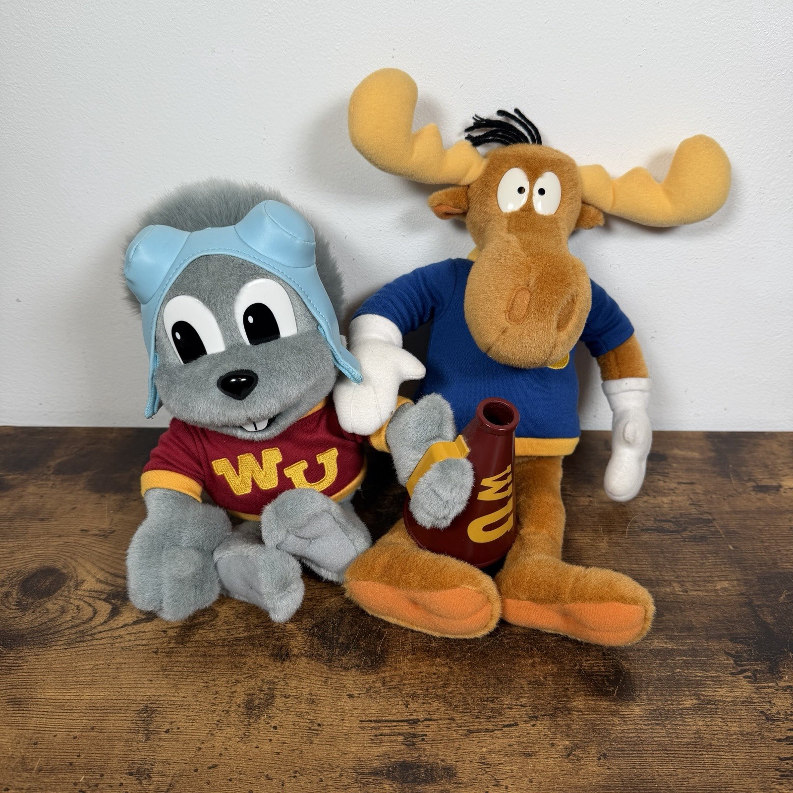VTG Rocky And Bullwinkle Talking Dolls 12” Just Toys Inc. Clean! Tested Works!