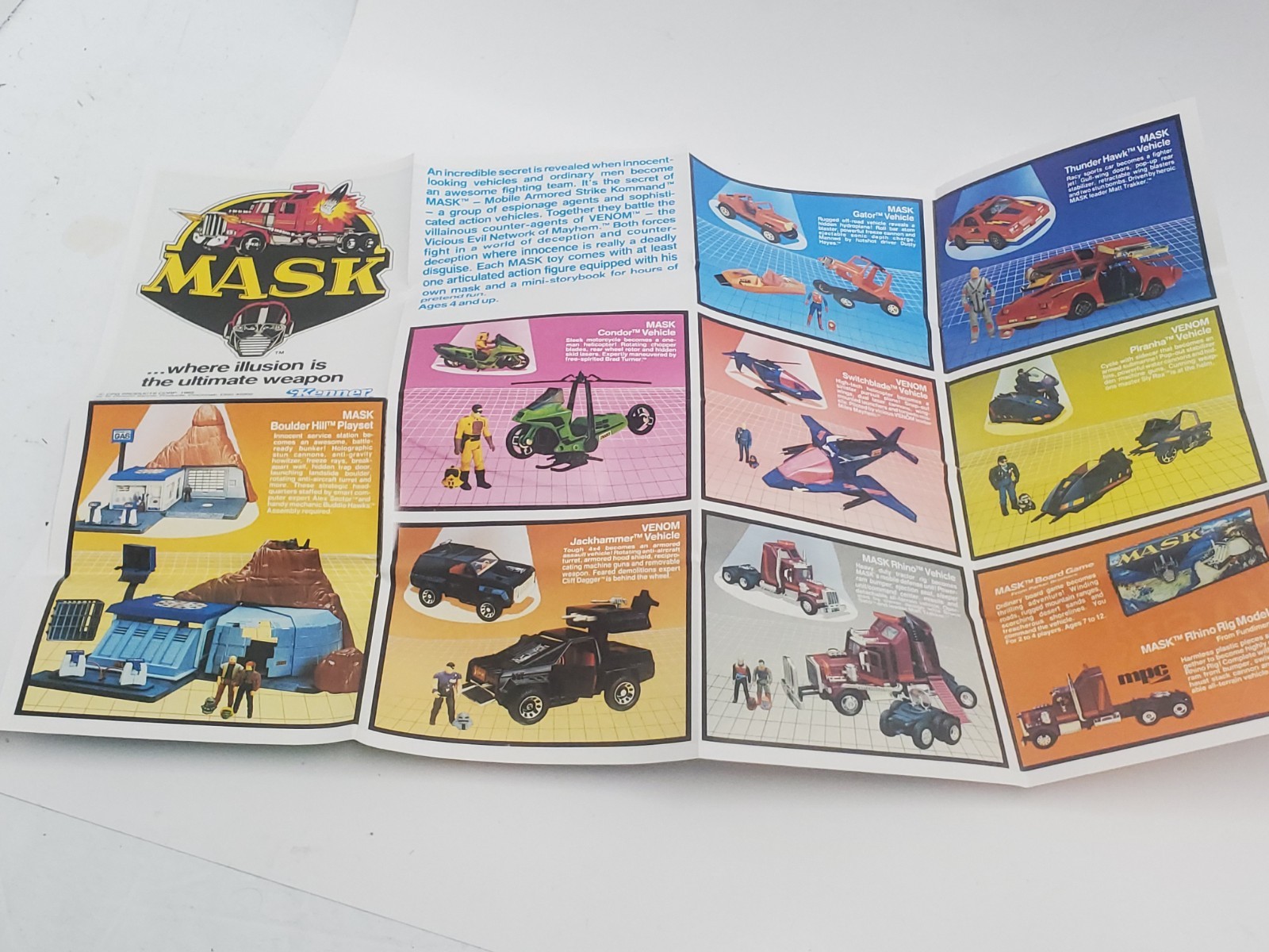 M.A.S.K. 1980s Kenner Mask Insert Poster Calendar Comic Book Lot Vintage Red