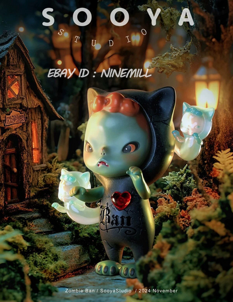 Sooya Studio Zombie Cat Ban Limited Edition Statue Model Tidal Current Used