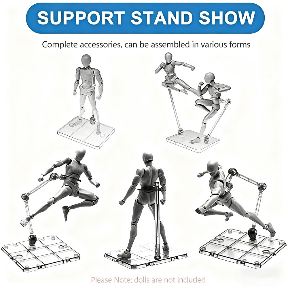 12PC HG144 Adjustable Action Figure Display Holder Base Doll Model Support Stand