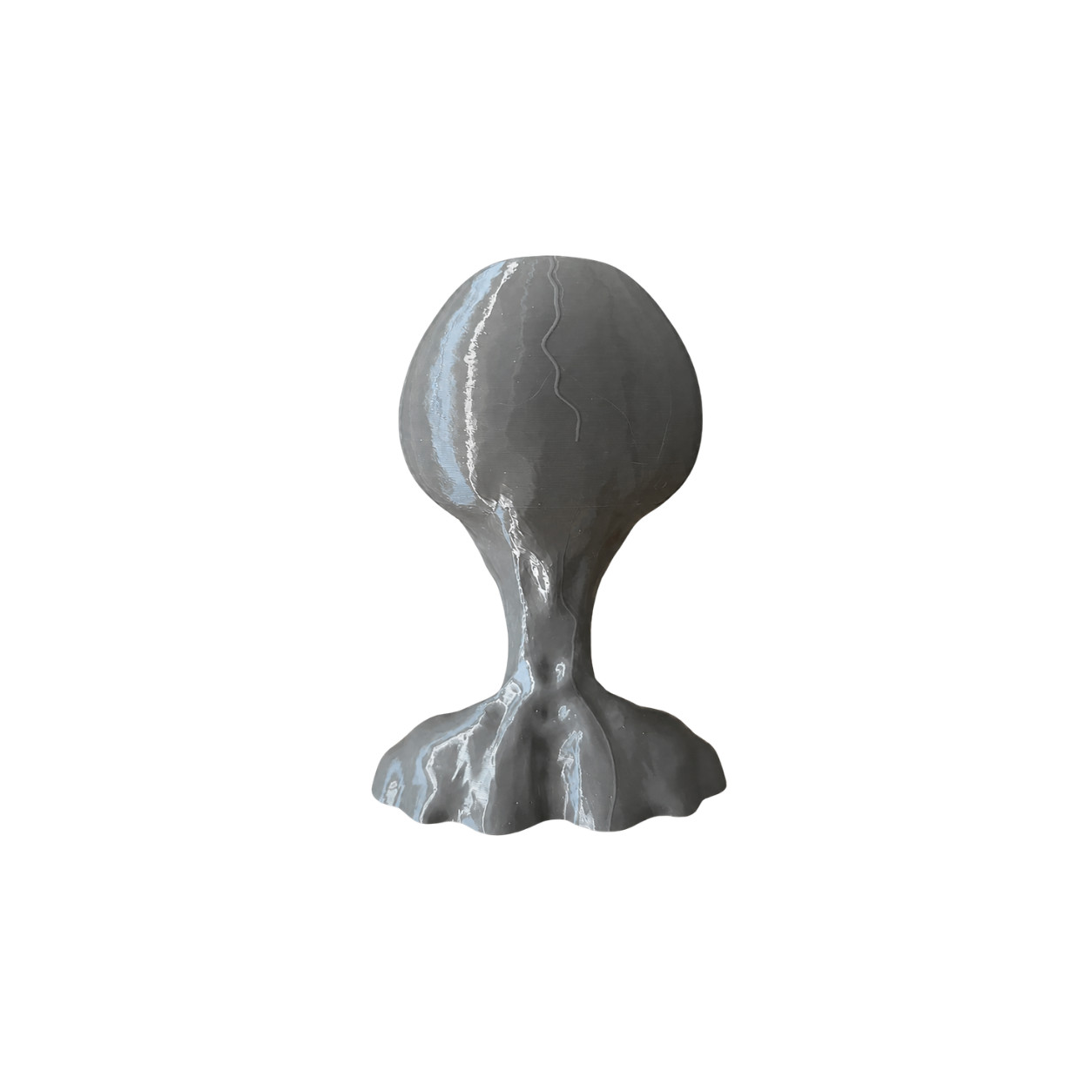 6” Gray Alien Head Bust – Ultra Smooth 3D Printed PETG – UFO Roswell Style