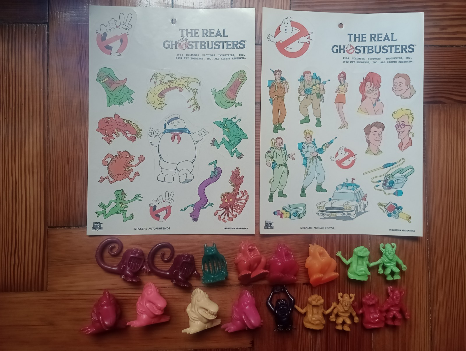 RARE LOT! Ghostbusters 17 mini ghost variants + stickers JOCSA ARGENTINIAN