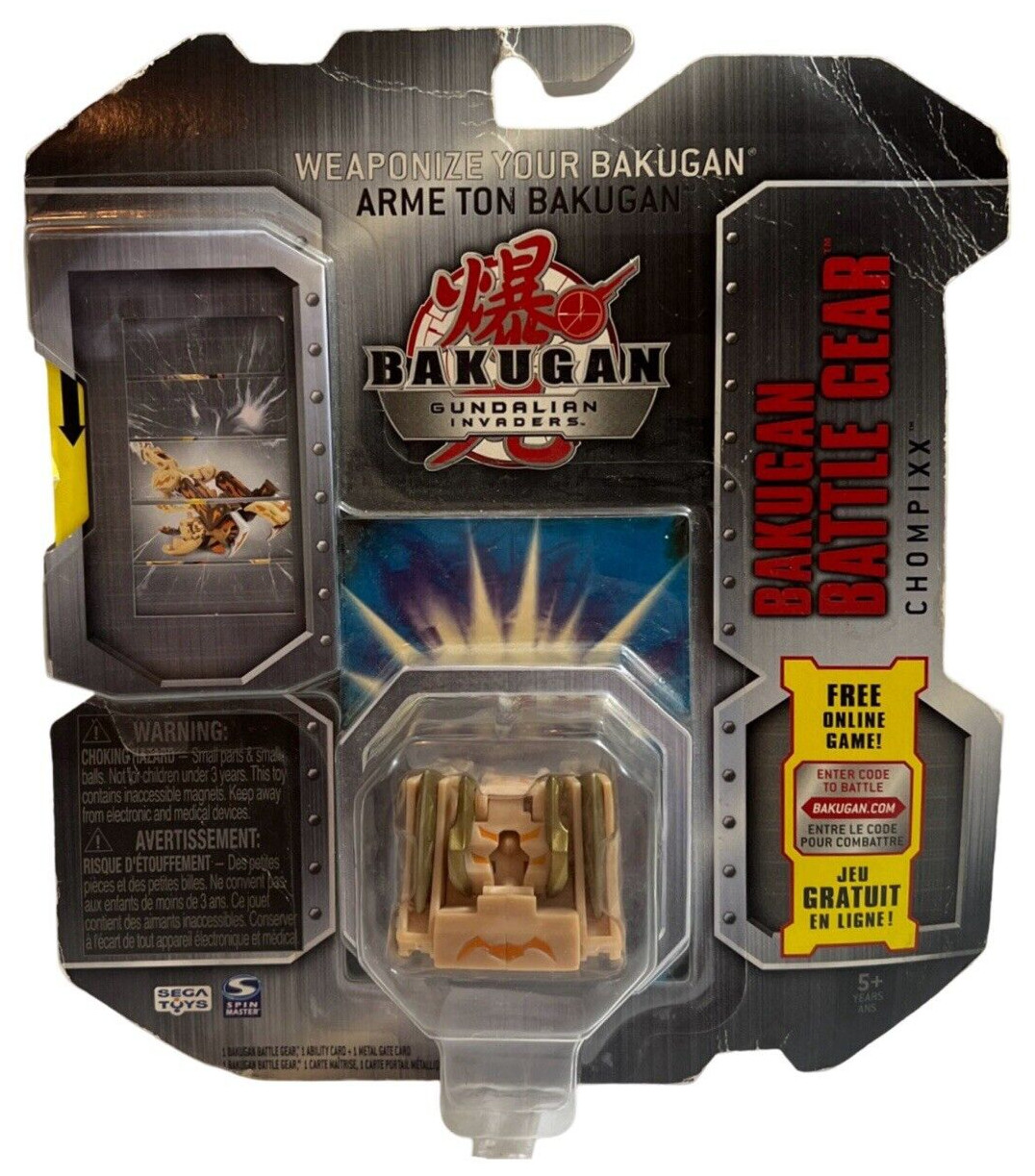 Bakugan Toy CHOMPIXX Battle Brawlers Gear Brown GOLD ATTRIBUTE Pop 2010 NEW