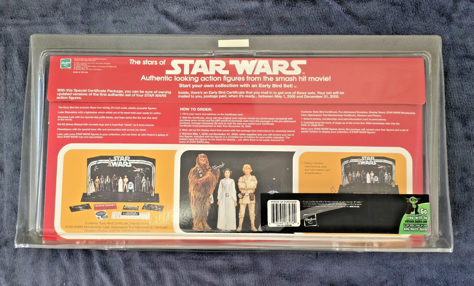 Star Wars Vintage Kenner Hasbro EARLY BIRD CERTIFICATE PACKAGE USA Sealed 2005