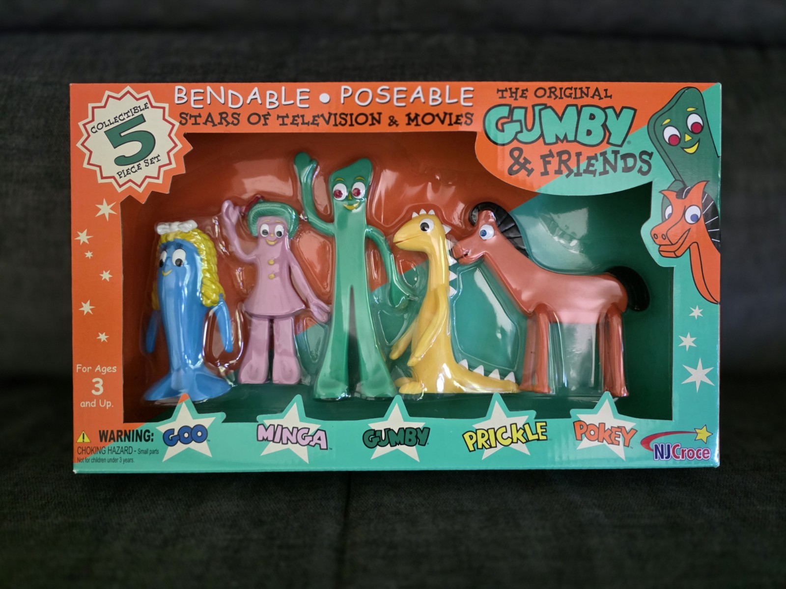 The Original Gumby & Friends Collectible 5 Piece Set Bendable Poseable