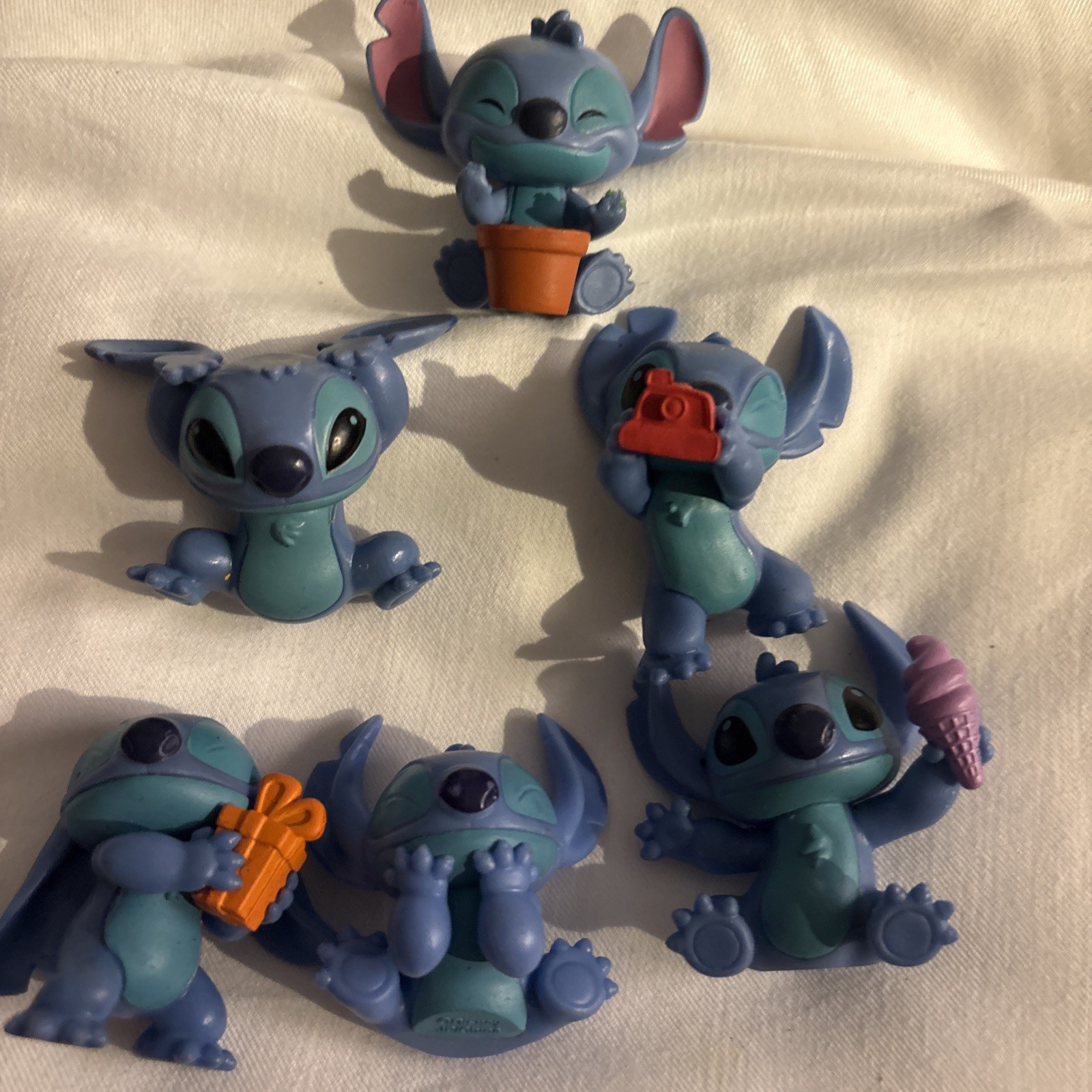 Lilo & Stitch Lot 8 Stitch Solid Small Disney Set Of 6 Flower Pot Present (o17