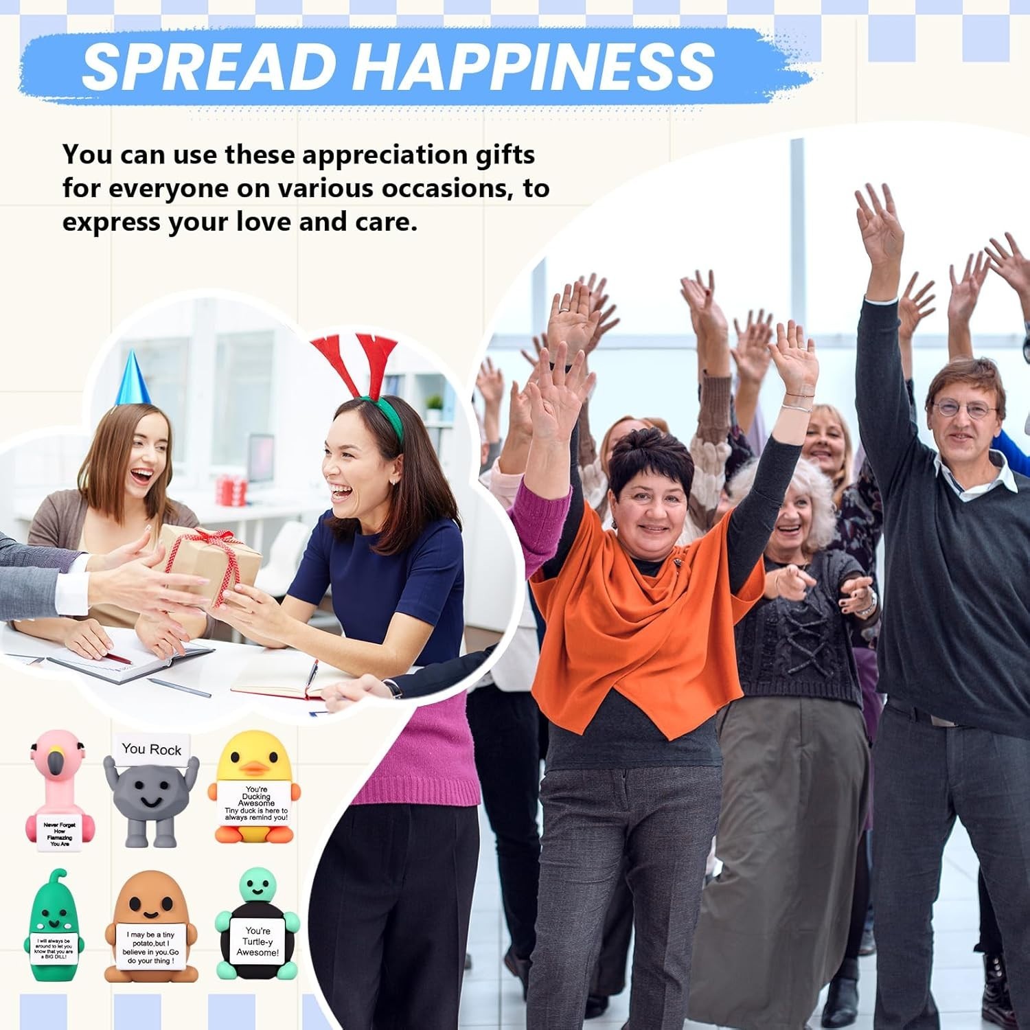 100 Mini Figures Gift Set with Positive Cards & Bags